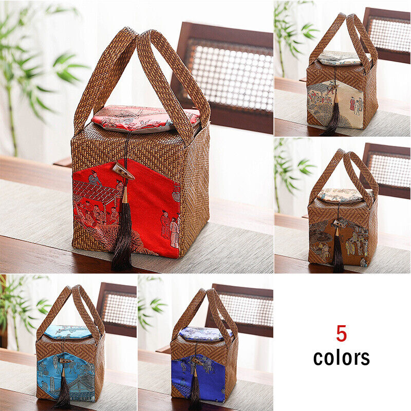 Tea Teaware Storage Bag Pouch Portable Vine Weaving Single Pot Gifts Box