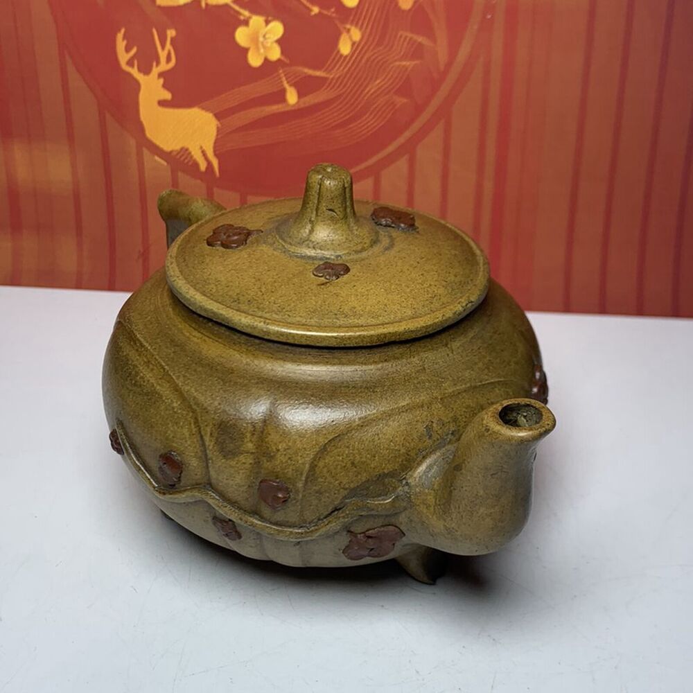 Vintage Chinese Yixing Purple Clay Teapot Zisha Ceremony Plum Flower Teaware Art