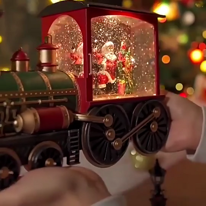 Christmas Ornaments Santa Claus Snowman Train Crystal Ball Table Music Box Decor