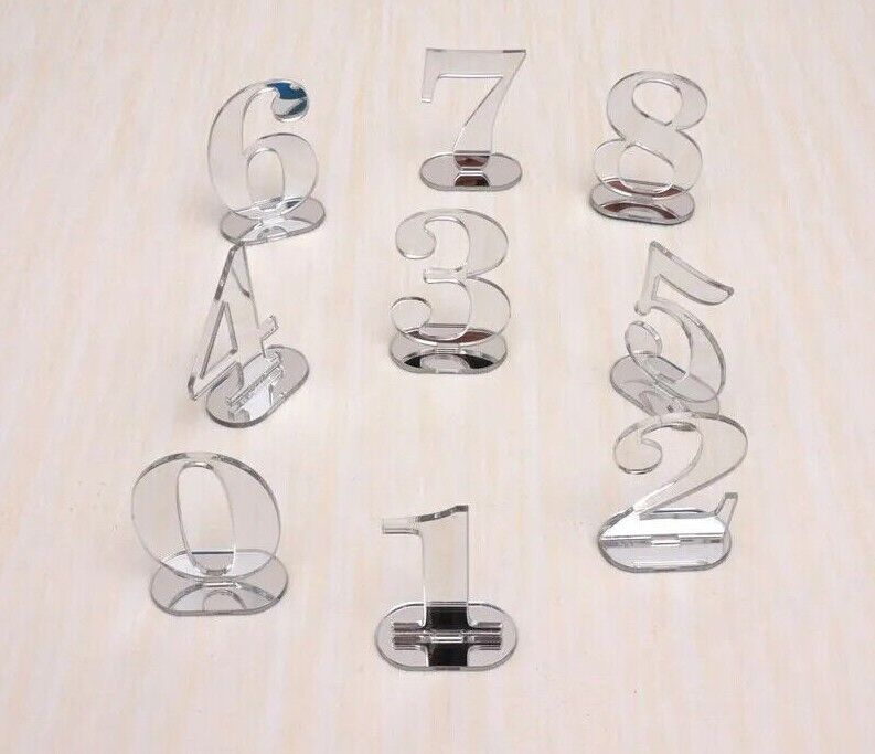 Party Table Numbers 1-20 Base Acrylic Mirror Wedding Birthday Events Decorations