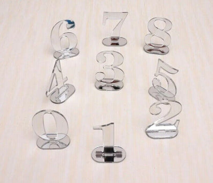 Party Table Numbers 1-20 Base Acrylic Mirror Wedding Birthday Events Decorations