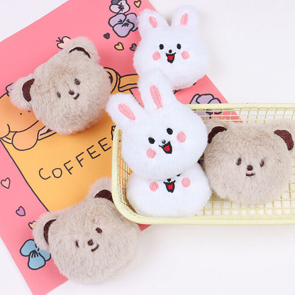 Nerdy Bear Happy Rabbit Cartoon Plush Doll Brooch Student School Bag Decoration