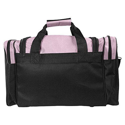 DALIX 17" Duffle Travel Bag with Front Mesh Pockets in Pink Medium,
