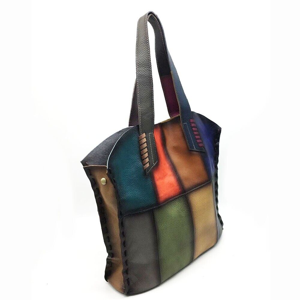 Women's Genuine Leather Multi-color (random) Handbag Satchel Tote Shoulder Bag