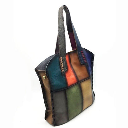 Women's Genuine Leather Multi-color (random) Handbag Satchel Tote Shoulder Bag