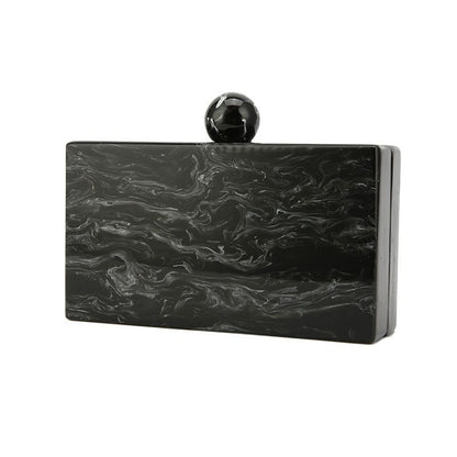 Pearl Black Marble Acrylic Clasp Ball Plastic Acrylic Purse Handbag Wallet Beach
