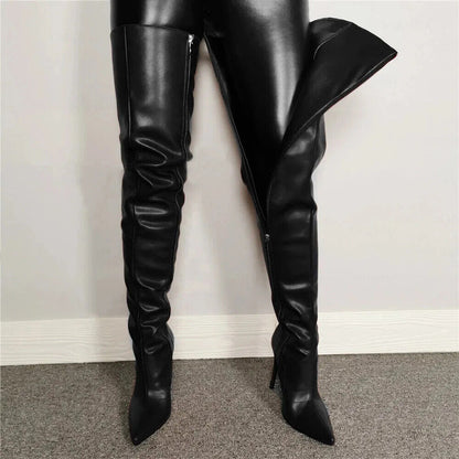 Women Over The Knee Boots Woman Autumn Winter 2023 Nightclub Dancer Pumps