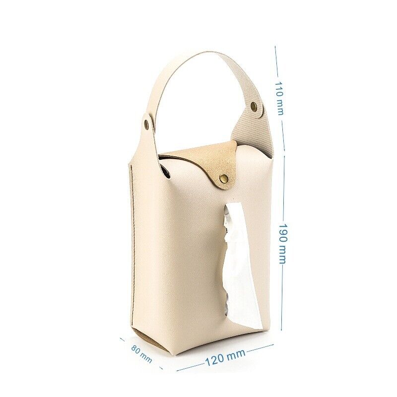 Car Auto Kitchen Bathroom PU Leather Hanging Tissue Bag Tissue Box Paper Holder