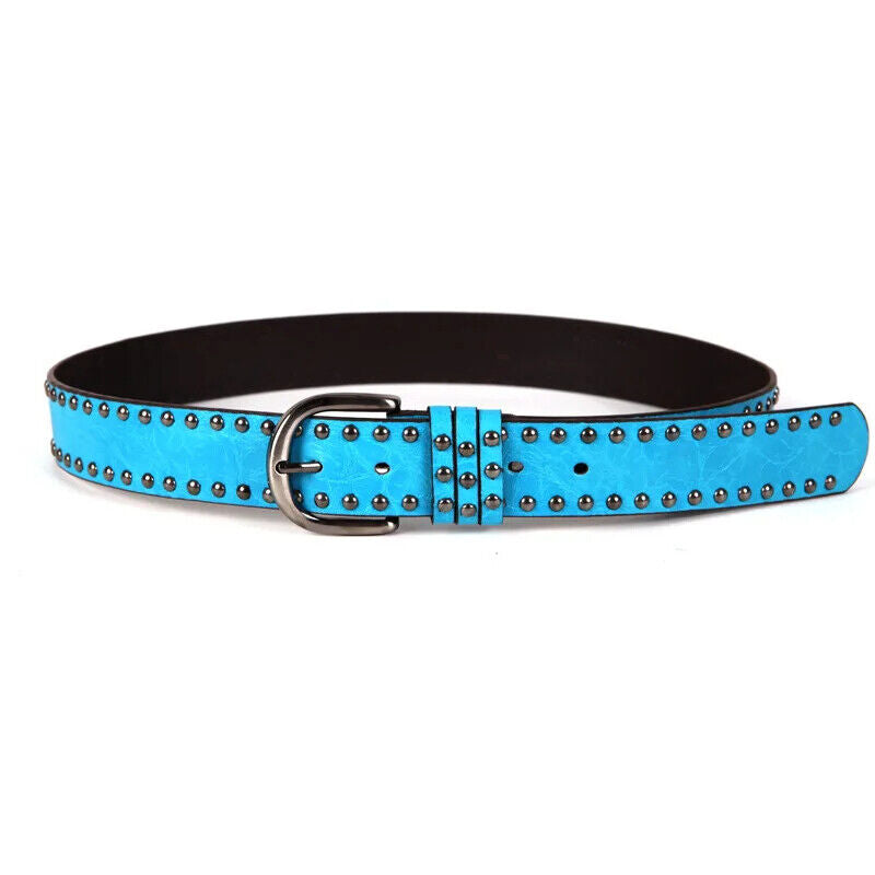 Women's Belt PU Leather Alloy Pin Buckle Fashion Punk Style All-Match Waistbands