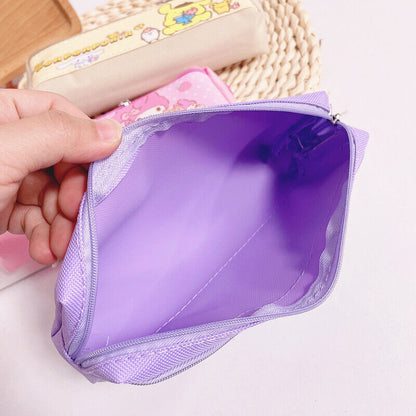 Student Kuromi Pencil Bag Double Grid Zipper Bag Stationery Bag Storage Bag