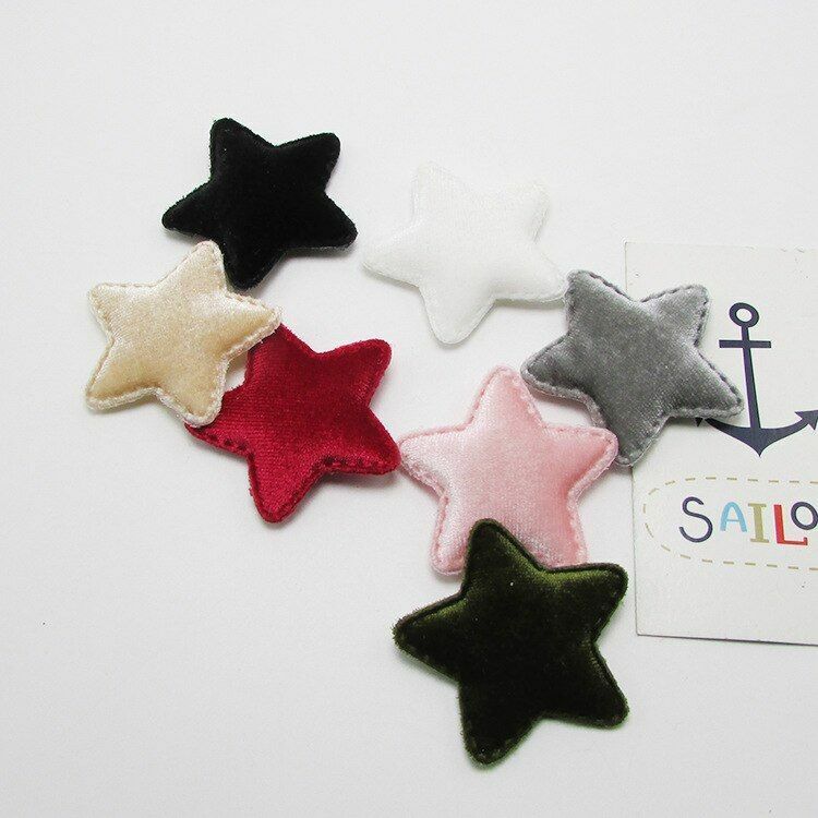 42Pcs/Lot 4.8cm Felt Star Shape Padded Appliques DIY Hairclips Accessories Patch