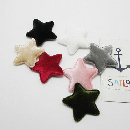42Pcs/Lot 4.8cm Felt Star Shape Padded Appliques DIY Hairclips Accessories Patch