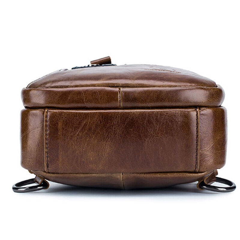 Sling Backpack ,Men's 100% Genuine Leather Outdoor CrossBody Bag Shoulder Bags