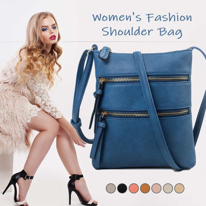 Women PU Leather Shoulder Small Neck Purse Cross Body Tote Outdoor Travel Bag