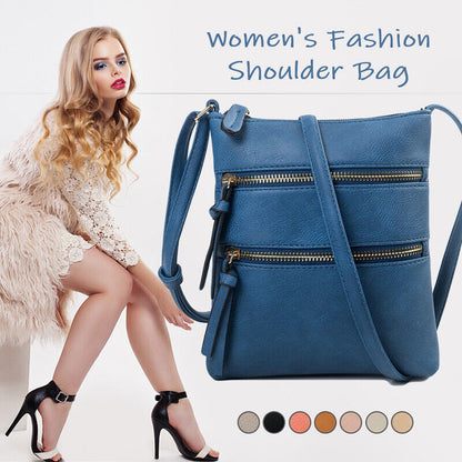 Women PU Leather Shoulder Small Neck Purse Cross Body Tote Outdoor Travel Bag