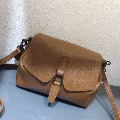 Real Leather Shoulder Bags Fashion Solid Flap Handbag Crossbody Purse Polyester
