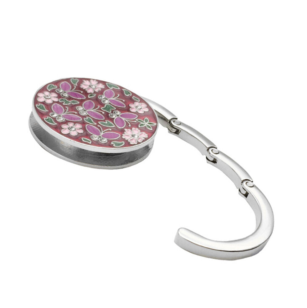 Folding bag handbag hook purse tote flower shape metal bag table hanger hold-ca
