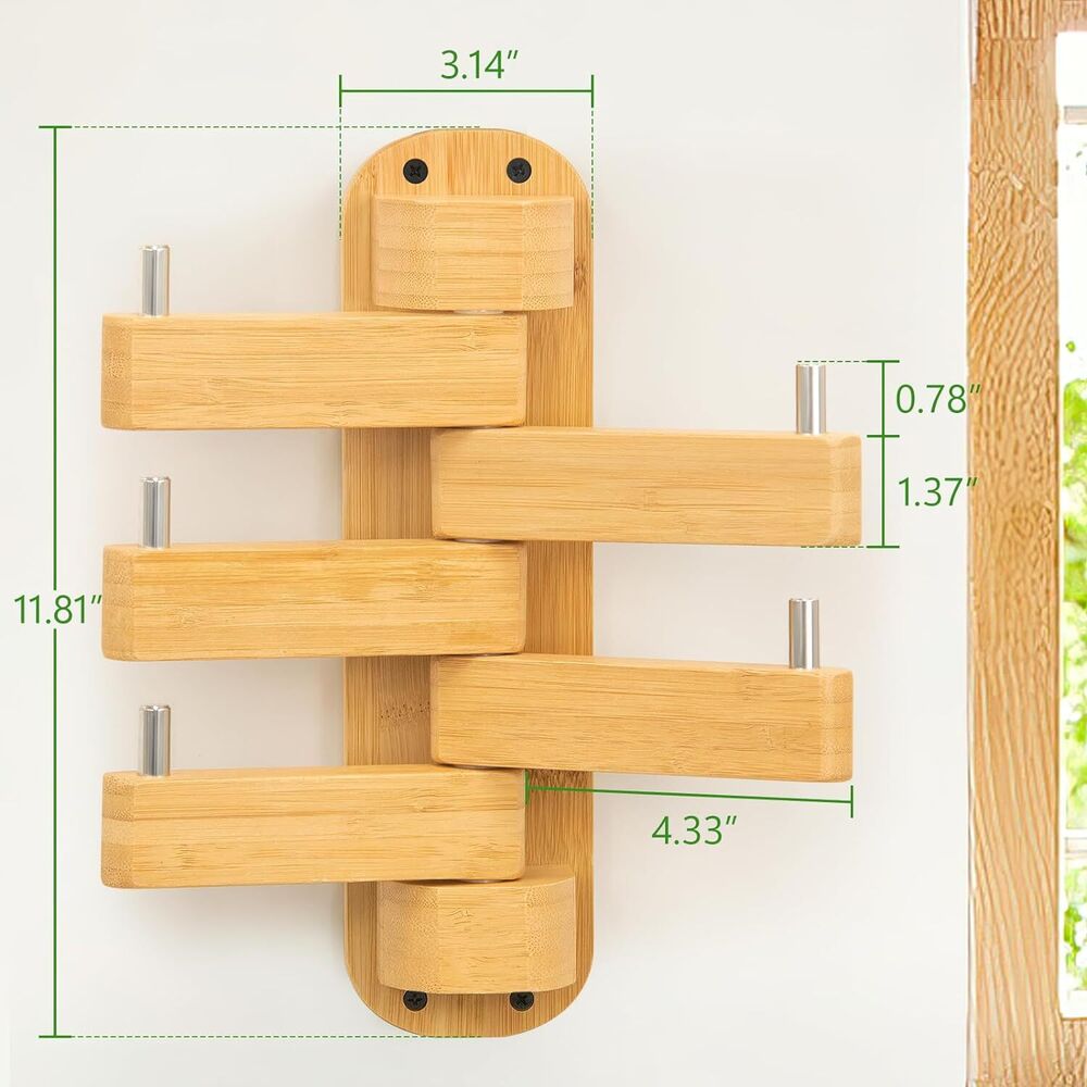 Personalized Wall Mounted Bathroom Towel Coat Rack Bamboo Hooks Home Decoration