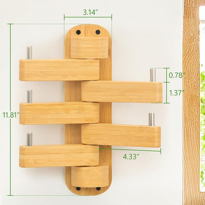 Personalized Wall Mounted Bathroom Towel Coat Rack Bamboo Hooks Home Decoration