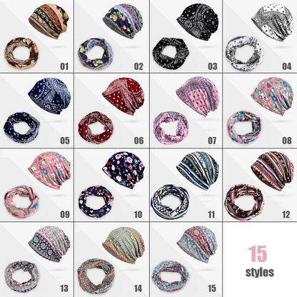 Women Floral Baggy Slouchy Beanie Hat Headwear Scarf Snood Hat Cancer Chemo Caps