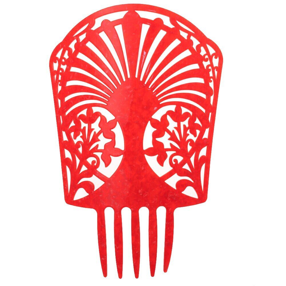Women Headdress Hair Combs Clips Colorful Acetate Flamenco Accessories 19.5x27cm