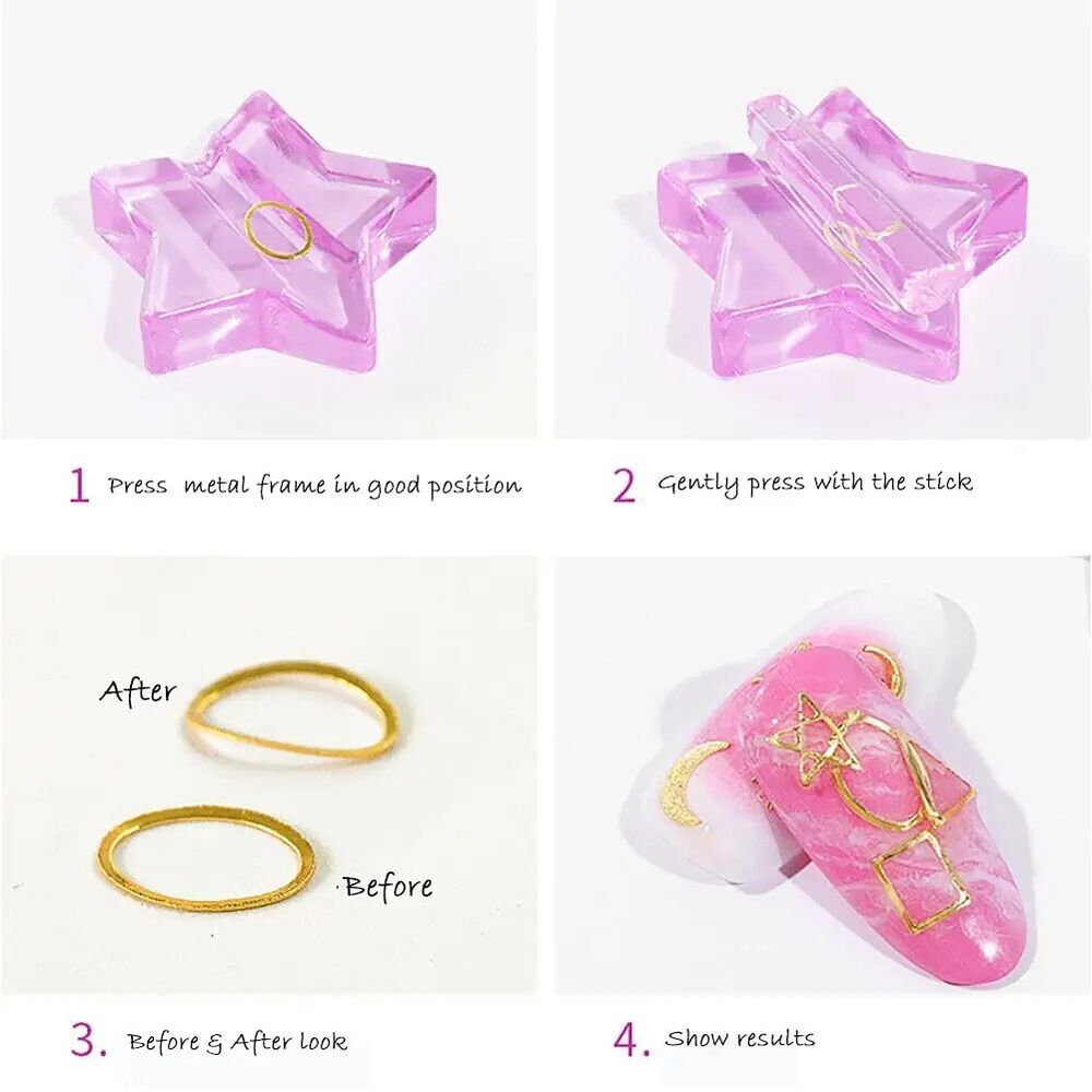 Nail Art Tools 2Pcs Curve Molds Embossed Acrylic Designs Bender Shaper Equipment
