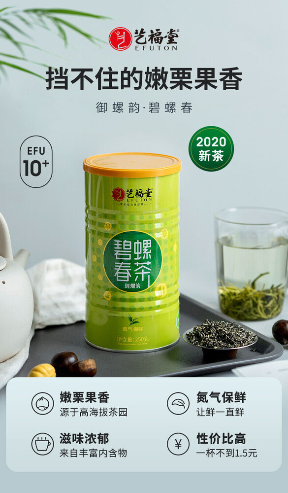 250g EFUTON Mingqian Bi Luo Chun Top-grade China Green Tea Snail Spring Tea