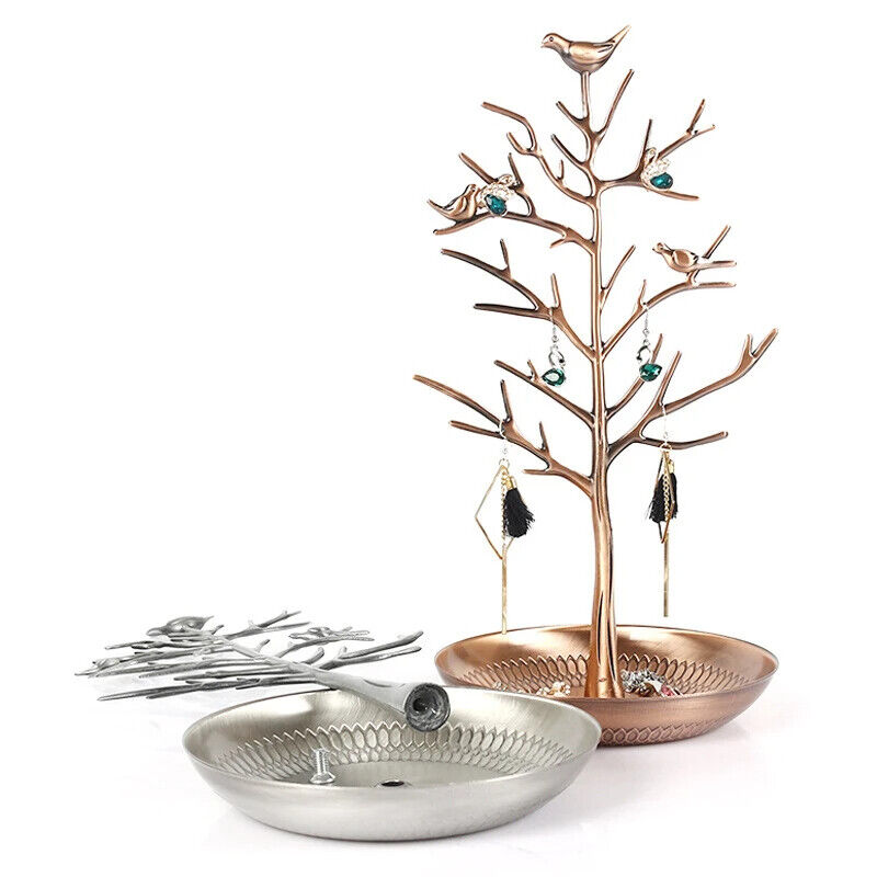 Jewelry Display Stands Metal Bird Tree Earrings Necklace Bracelet Holder 15x33cm
