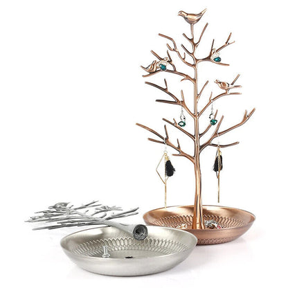 Jewelry Display Stands Metal Bird Tree Earrings Necklace Bracelet Holder 15x33cm