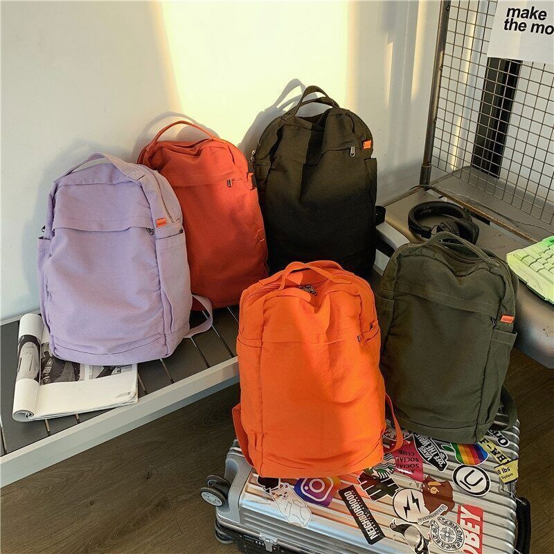 Women Backpack Canvas Rucksack Daypack School Bag for Unisex Book Bag