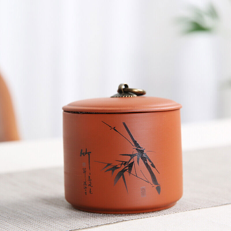 1pc Purple Clay Tea Jar Travel Tea Bag Storage Box Portable Sealed Tea Caddy