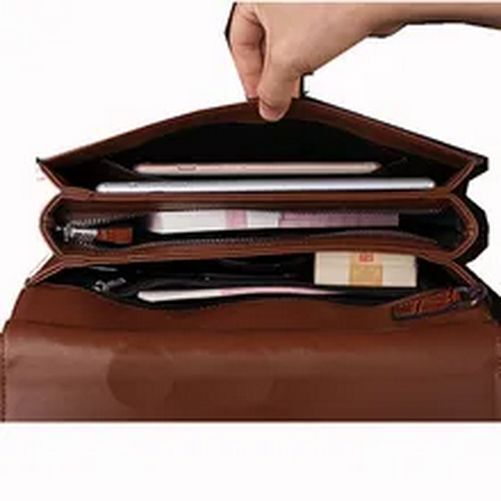 Crocodile Pattern Genuine Cow Leather Envelope Bag Men Clutch Wristlets Bag Men