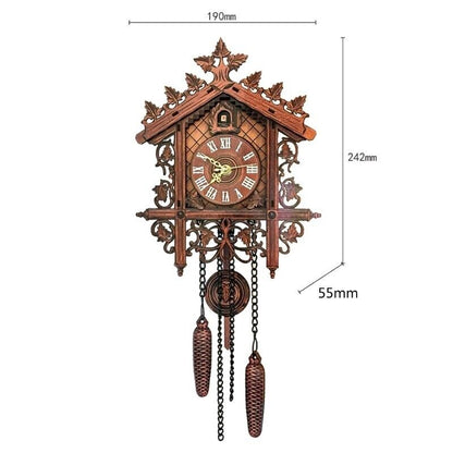 NEW Brown German Forest Cuckoo Clock Nordic Style Retro Wooden Cuckoo Wall Clock