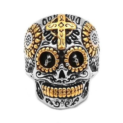 Men Skeleton Big Ring Stainless Steel Skull Rings Punk Biker Finger Jewelry 1Pc