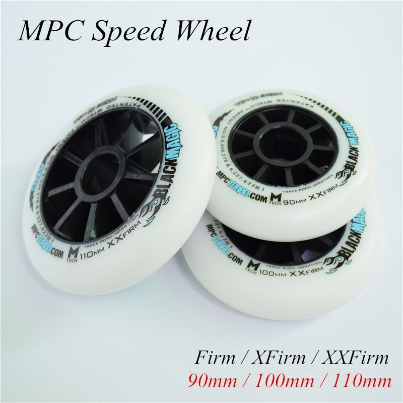 110/100/90mm Inline Speed Skates Wheel Indoor Track Outdoor Racing Black Magic