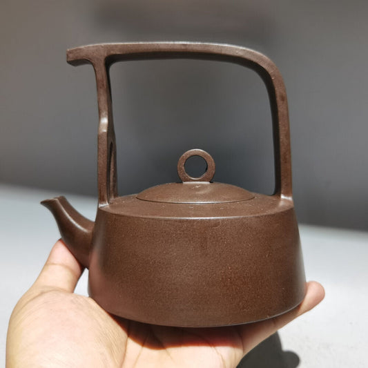 Chinese Yixing Zisha Clay Handmade Exquisite Teapot （提梁壶 低款：顾景舟）