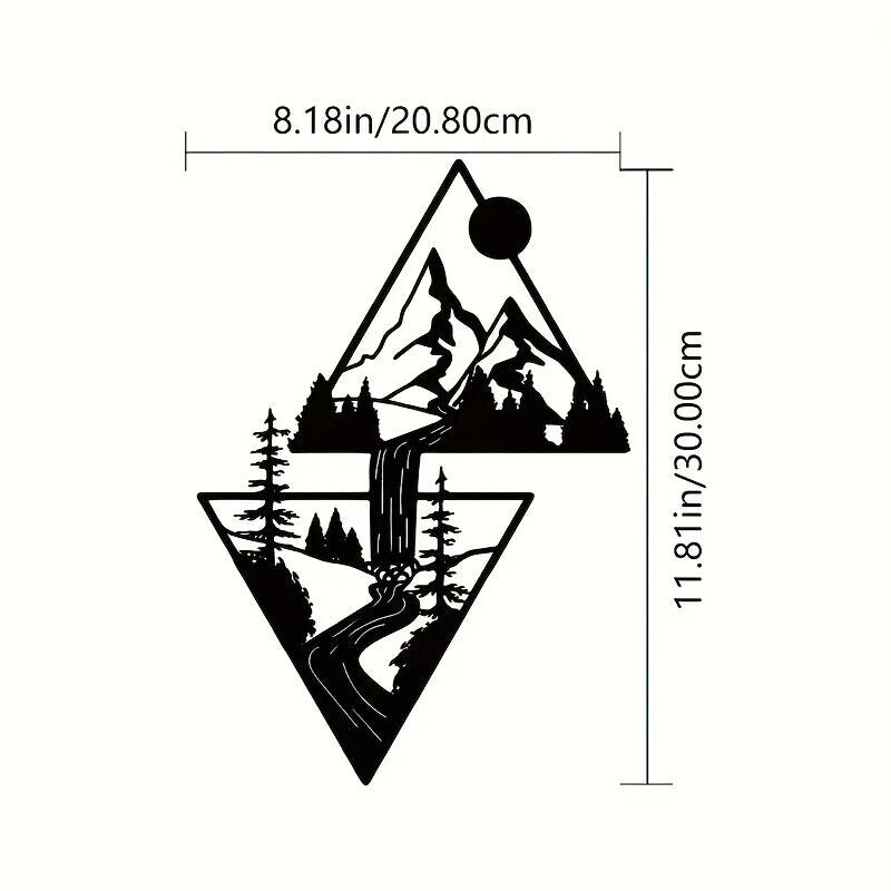 Mountain Wall Art Waterfall Metal Wall Art Ornaments Home Decor Metal Wall Art