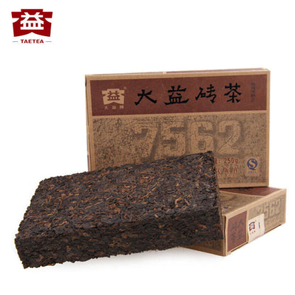 250g 7562 Yunnan Menghai Dayi Pu-erh Tea Brick Ancient Tree Ripe Puer Tea Brick