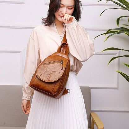Women Leather Backpack Chest Shoulder Bags Ladies Back Pack Bags Bagpack