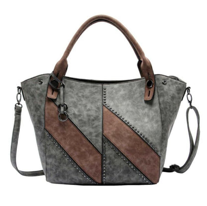 Celela Women Color-block Studs Tote Shoulder Crossbody Bag Handbag Purse GU
