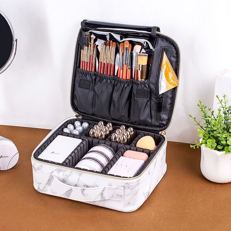 Marble Print Cosmetic Bag Make Up Portable Travel Storage Makeup Case Travelling