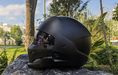 DOT Motorcycle Helmet Men Open Face Full Face Helmet for Street Cruiser Scooter