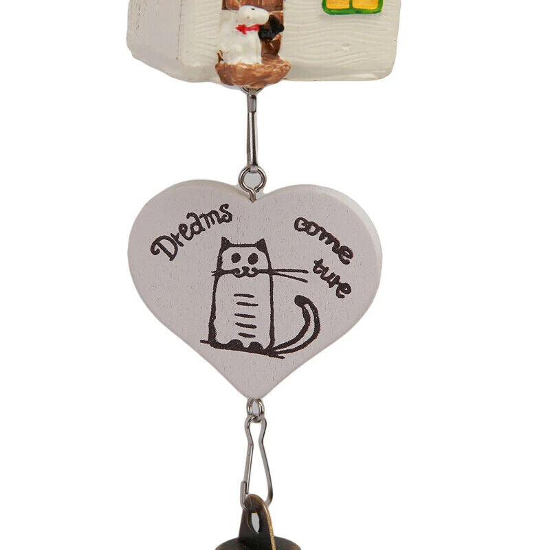 Home Garden Ornaments Resin Metal Bird House Cage Wind Chimes Baby Children Gift