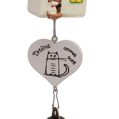 Home Garden Ornaments Resin Metal Bird House Cage Wind Chimes Baby Children Gift