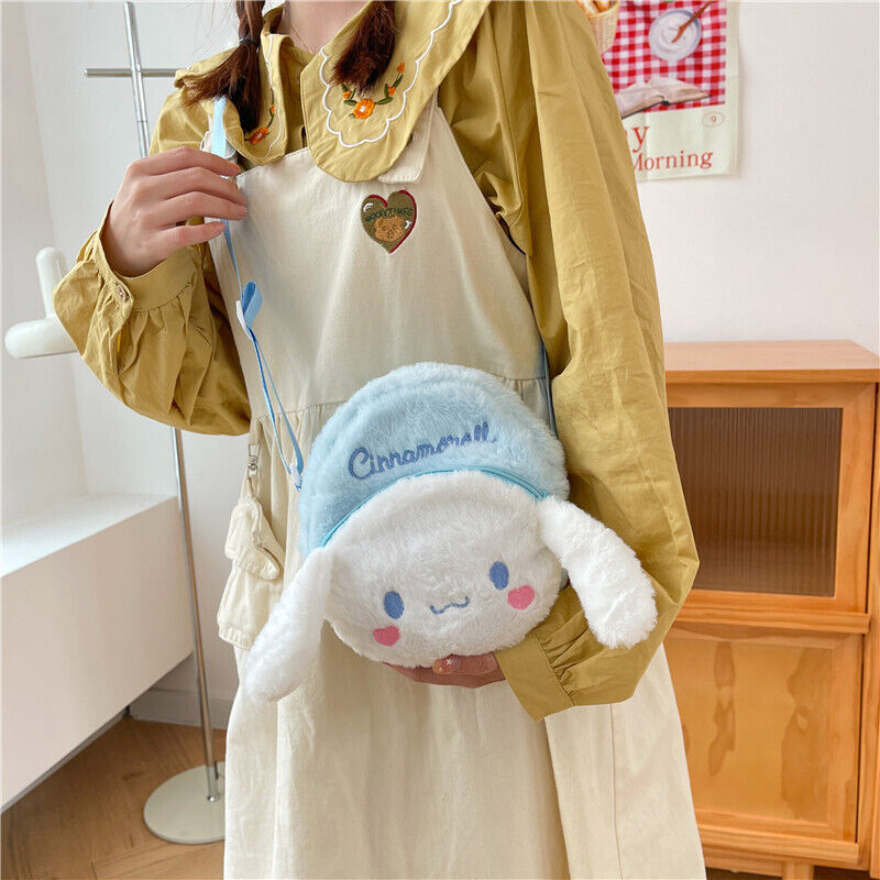 Sanrio Plush Diagonal Straddle Bag Kuromi Melody Makeup Bag