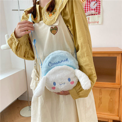 Sanrio Plush Diagonal Straddle Bag Kuromi Melody Makeup Bag