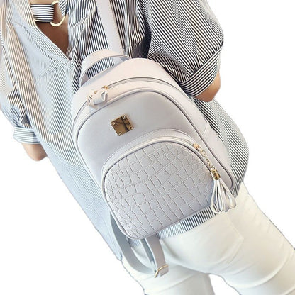 Women Backpack Leather Schoolbag Preppy Style Small Backpack School Travel Pack