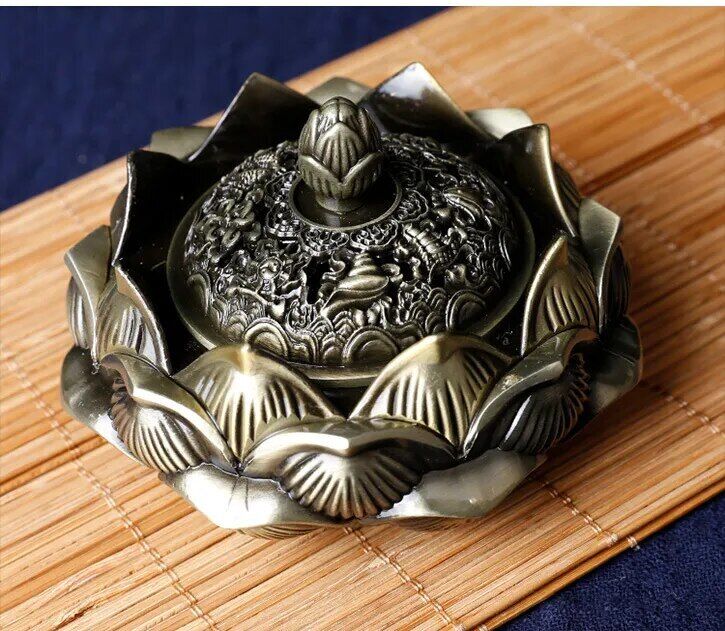 Incense Burner Stick Holders Alloy Copper Delicate Bronze Ruyi Plate Home Decors