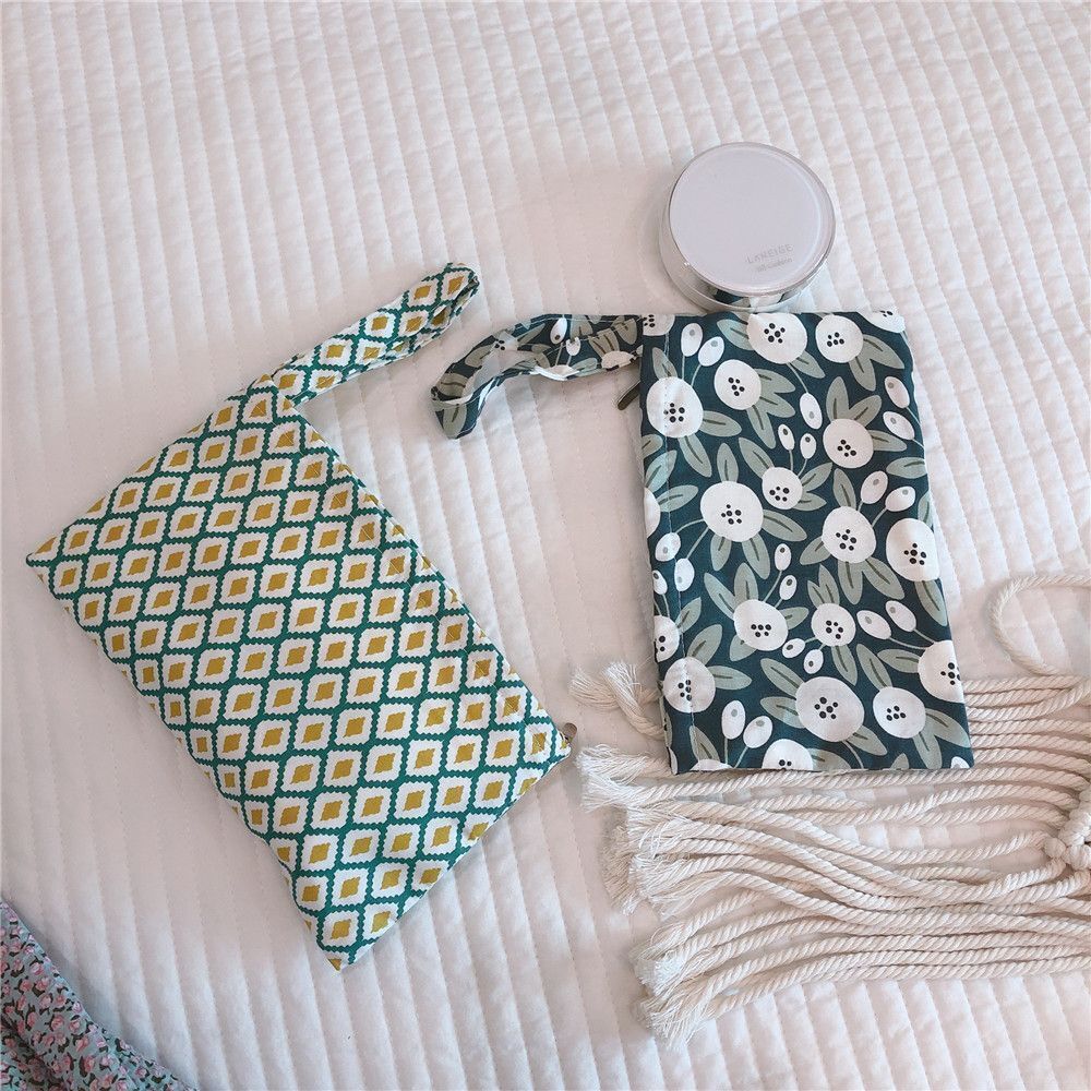 Floral Coin Purse Cotton Pouch Cosmetic Bag Fabric Make Up Organizer Storage Bag