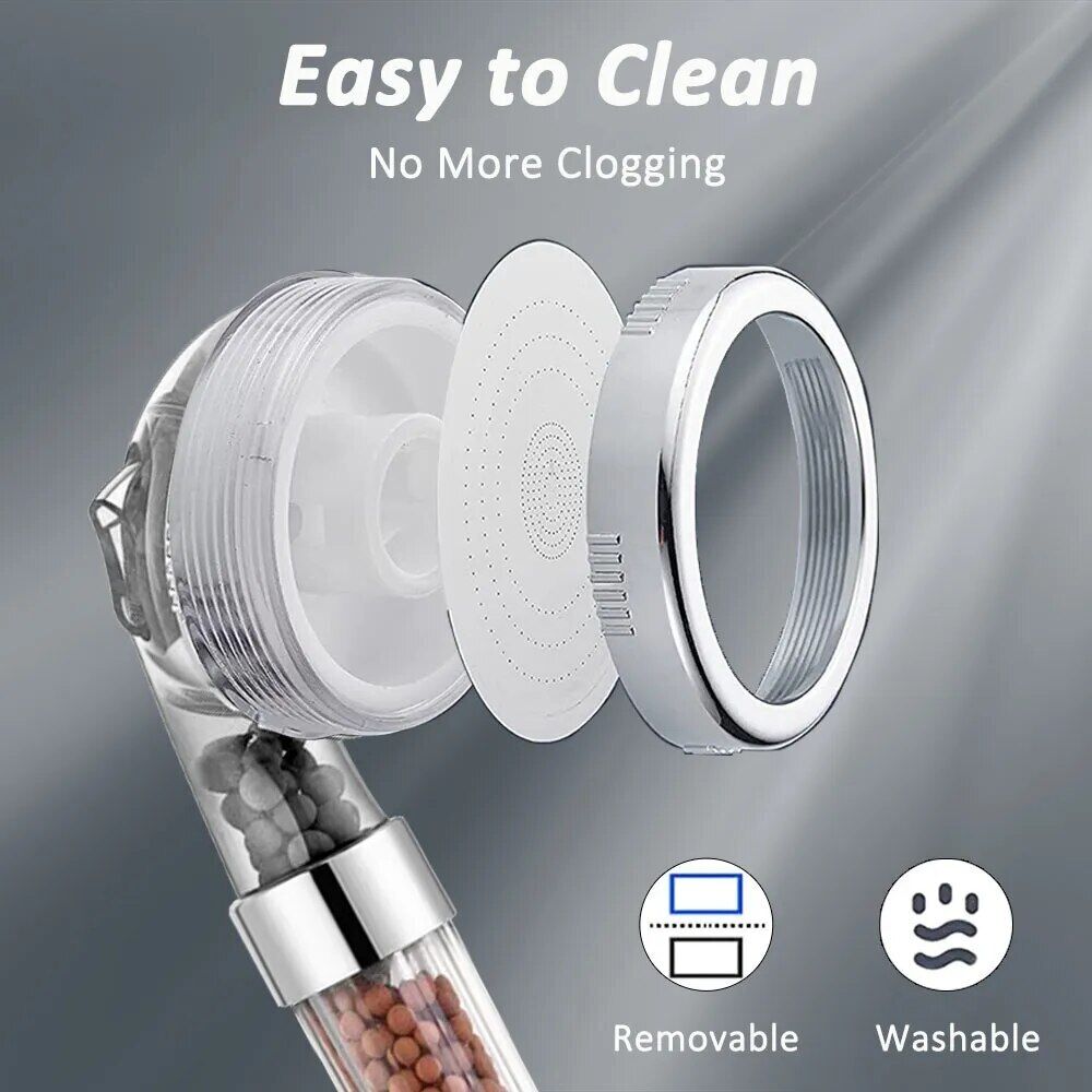 Shower Head 3 Mode High Pressure Saving Water Bath Shower Adjustable Shower Head